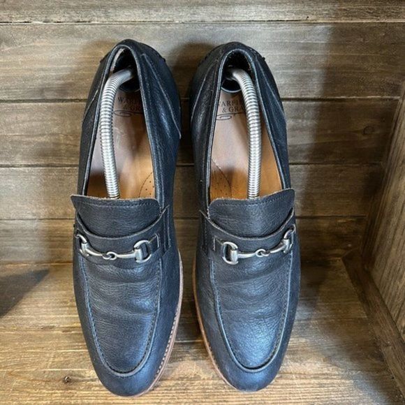 Mens Warfield Grand Black Pebbled Leather Horsebit Slip On Loafers Size 9‎ M GUC - Picture 3 of 6